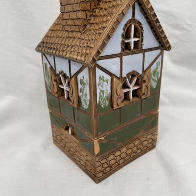 2 piece ceramic painted house