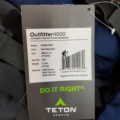 Teton Sports Outfitter 4600 Ultralight Backpack (NEW)