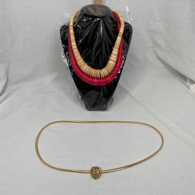 Belt, 2 necklaces,Black Necklace Holder