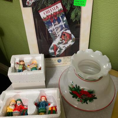 Fun Christmas items Dept 56 stocking kit glass shade