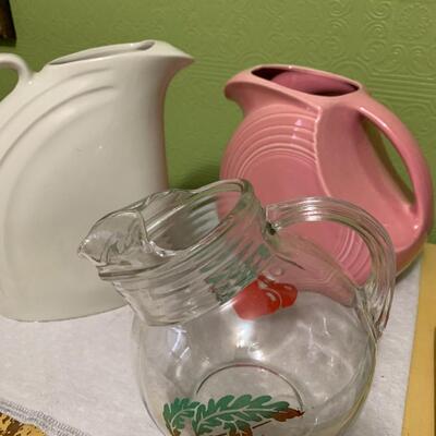 3 nice pitchers Hall, Fiestaware and unmarked