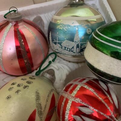 Vintage West Germany Christmas ornaments seven large to small