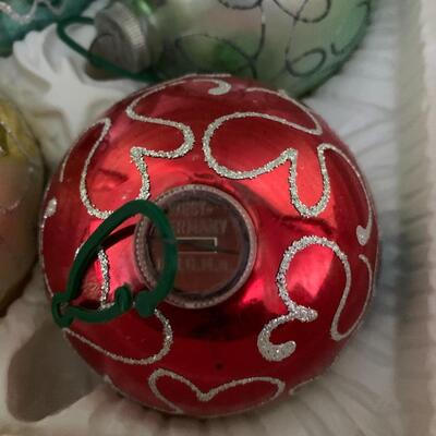 Vintage West Germany Christmas ornaments seven large to small