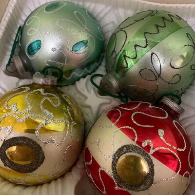 Vintage West Germany Christmas ornaments seven large to small