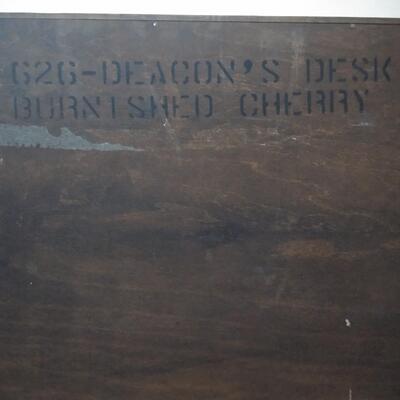 LOT 26 SOLID CHERRY DEACON'S DESK BY DAVIS CABINET CO.
