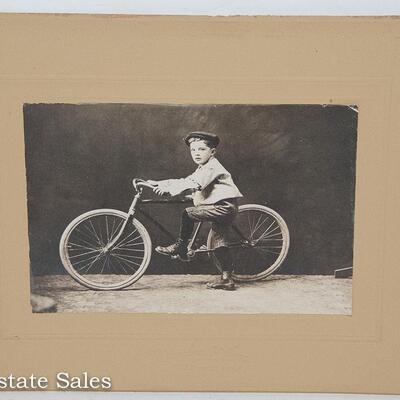 Vintage Photo - Boy and Bicycle