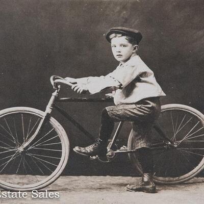 Vintage Photo - Boy and Bicycle