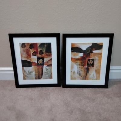 LOT 73 TWO FRAMED ABSTRACT ARTWORK D-PROMO