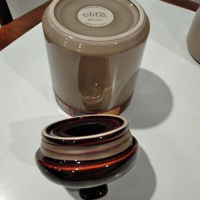 LOT 87 GIBSON ELITE CANISTER SET & CLAY BOWL