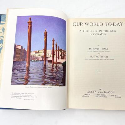 1947 â€œOUR WORLD TODAYâ€ BY STULL AND HATCH HARDBACK BOOK