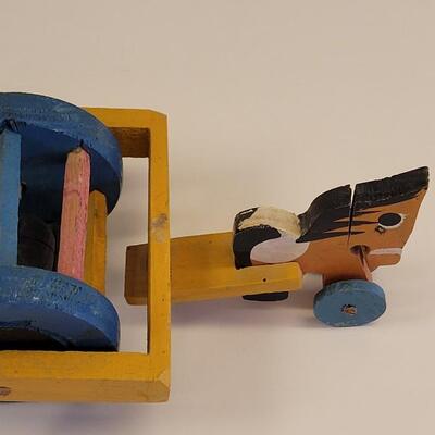 Lot 2: Vintage Mexican Wood Pull Toy