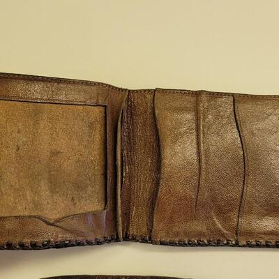 Lot 10: Vintage Tooled Mexican Leather Wallets  MesoAmerican Depictions