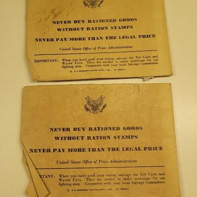 Lot 13: (2) Vintage Ration Books in Leather Envelope