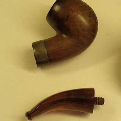 Lot 21: Antique 1903 Carved US Military Academy Sterling & Wood Pipe marked JM in Original Case