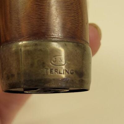 Lot 21: Antique 1903 Carved US Military Academy Sterling & Wood Pipe marked JM in Original Case