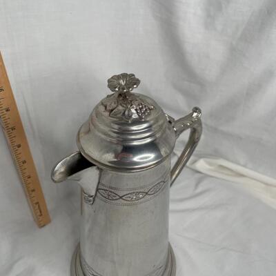 Tall Silver Metal covered pitcher