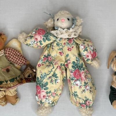 3 Dressed Up Stuffed Animals
