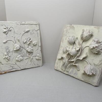 2 Plaster of Paris Plaques on Foam