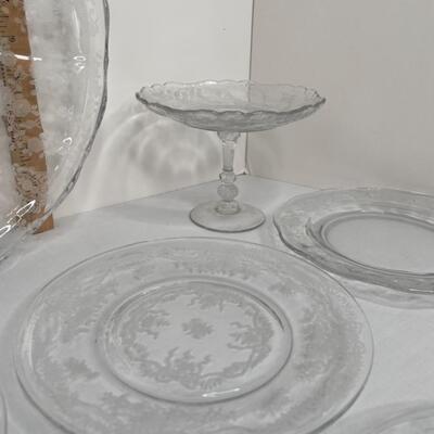 Clear Dishes with embossed design on bottom