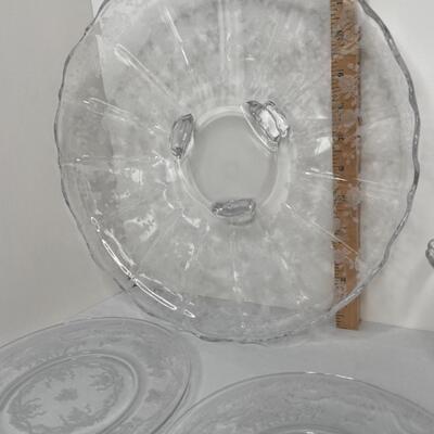 Clear Dishes with embossed design on bottom