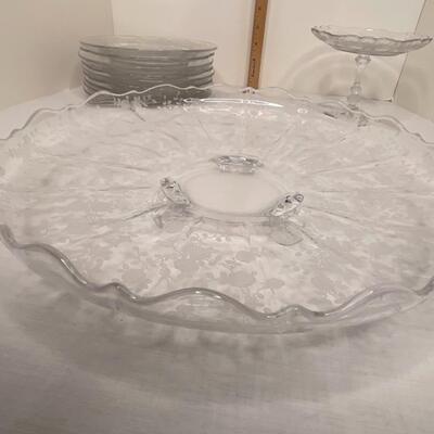 Clear Dishes with embossed design on bottom
