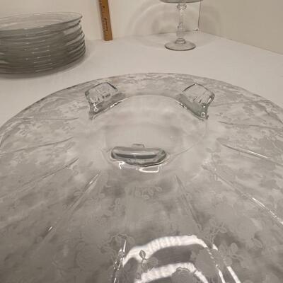 Clear Dishes with embossed design on bottom