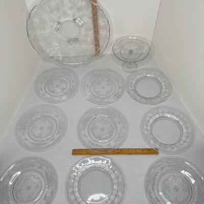 Clear Dishes with embossed design on bottom
