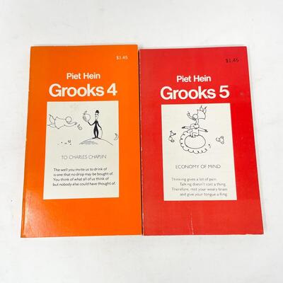 1972 â€œGROOKS 4 & 5â€ BY PIET HEIN COMIC/POETRY BOOK BUNDLE