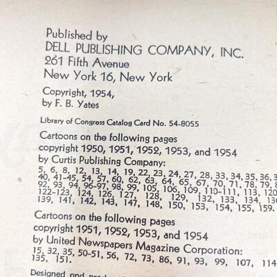 *1ST EDITION* 1954 â€œTOO FUNNY FOR WORDSâ€ CARTOON BOOK