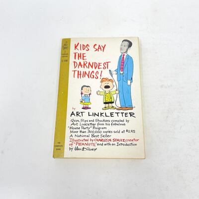 *1ST PRINTING* 1959 â€œKIDS SAY THE DARNDEST THINGS!â€ ART LINKLETTER & â€œPEANUTSâ€ PAPERBACK BOOK