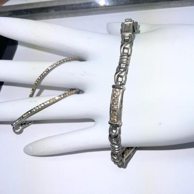 Silver Bracelet with Loop Earrings