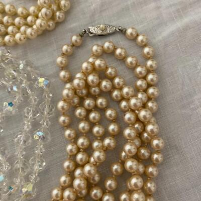 Collection of Vintage Rhinestone and Glass Pearl Jewelry