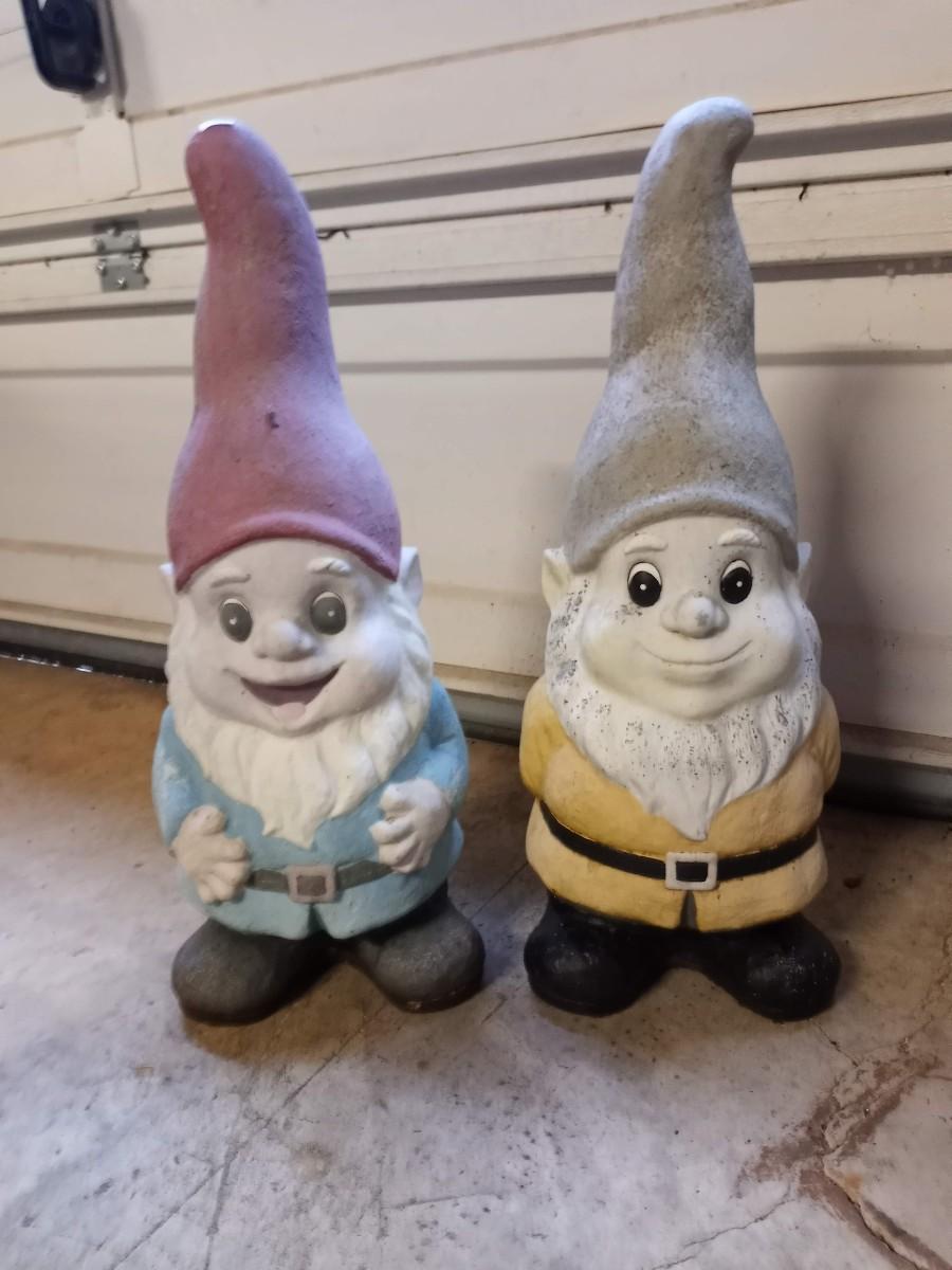 Pair of garden gnomes