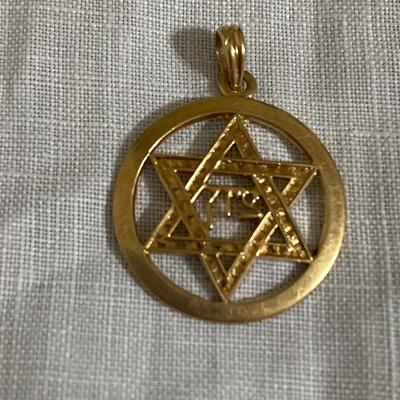 14 Karat Gold Star of David Judaica Pendant