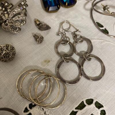 Vintage Costume Jewelry Including Sterling Silver