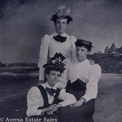 TINTYPE - THREE FRIENDS featuring a BEACH BACKGROUND