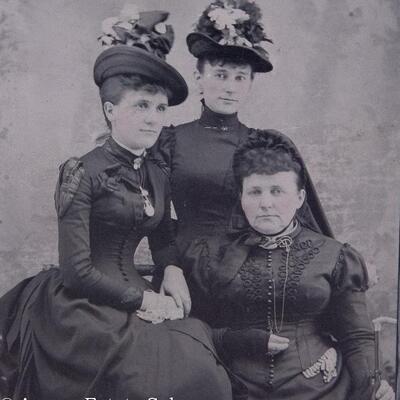 VICTORIAN TINTYPE featuring 3 ladies in Mourning Attire