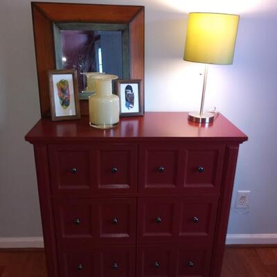 Red Entry Cabinet Storage