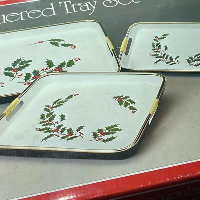 3 piece tray set