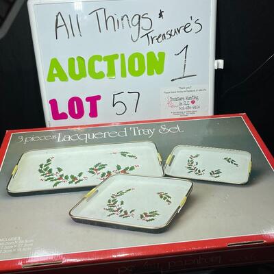 3 piece tray set