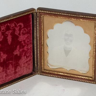 CASED DAGUERREOTYPE with TINTED IMAGE OF MAN