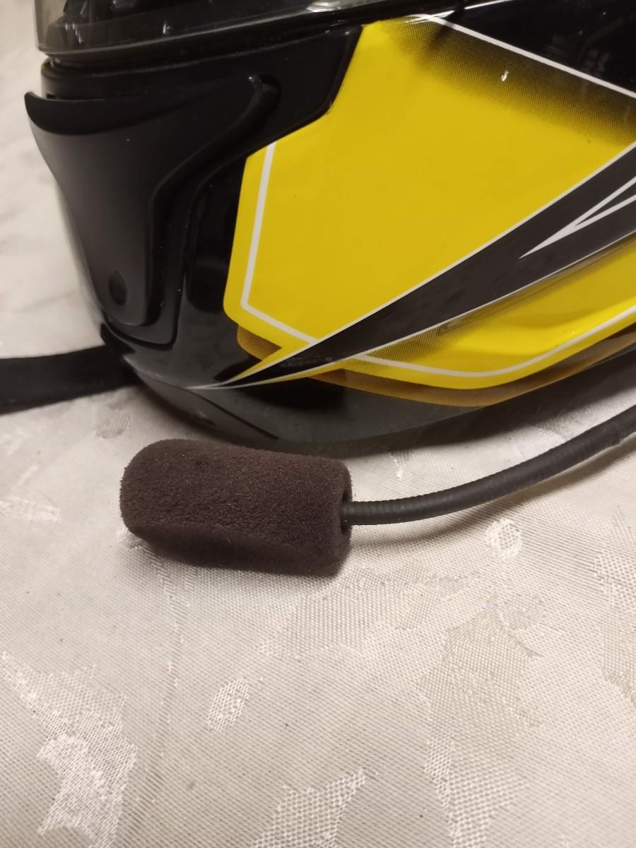 Black/yellow; hjc helmet, microphone capabilities, large