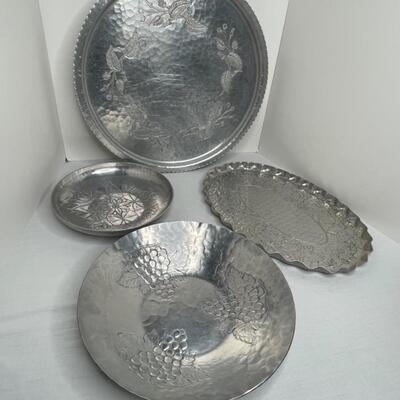 Hammered Aluminum Trays
