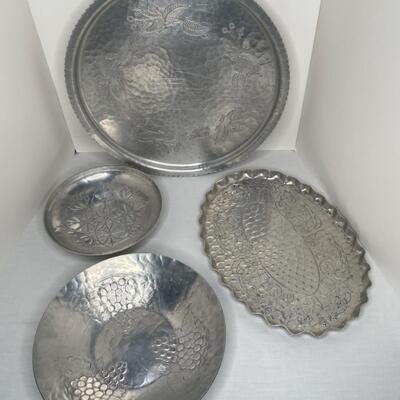 Hammered Aluminum Trays