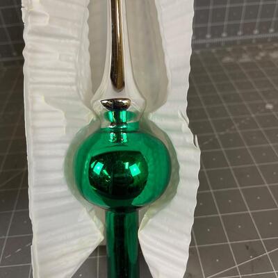 Visions Glass 11" Tree Topper GREEN 