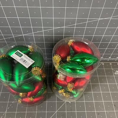 2 Packages of Holiday Home Ornaments Glass Light Bulb Shape