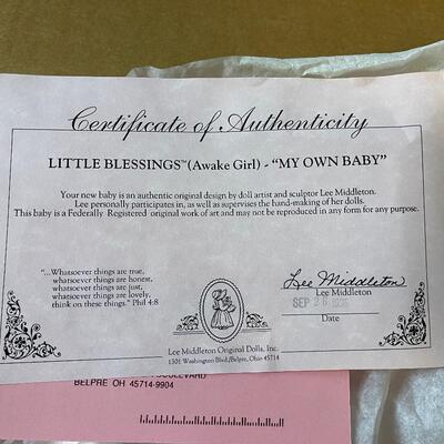 Porcelain Doll Little Blessings "My Own Baby : A Lee Middleton Original 