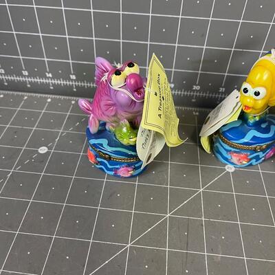 3 Fish Themed Treasured Boxes, with Surprise inside. 