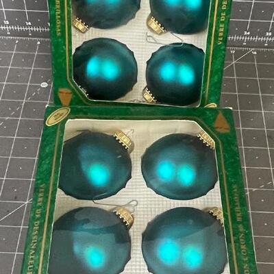 Teal Christmas Ornament 2 Boxes 
