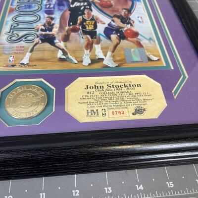 John Stockton Framed Certificate of Authenticity